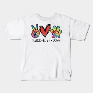 Peace, Love, Dogs Kids T-Shirt